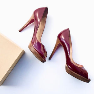 Christian Louboutin YOYO Zeppa Red Patent Heels 39